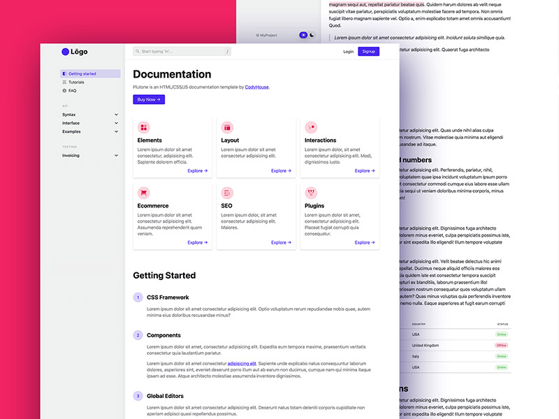 Plutone - HTML, CSS, JS Template